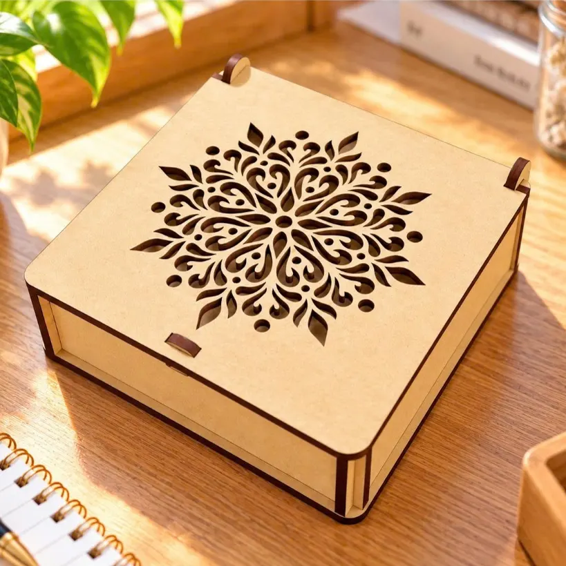 Hộp nắp trượt hoạ tiết hoa văn Mandala, ảnh 1