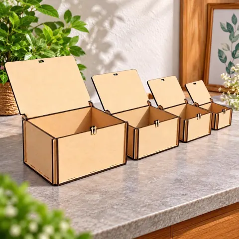 Hộp gỗ MDF nắp gập đa năng nhiều kích thước