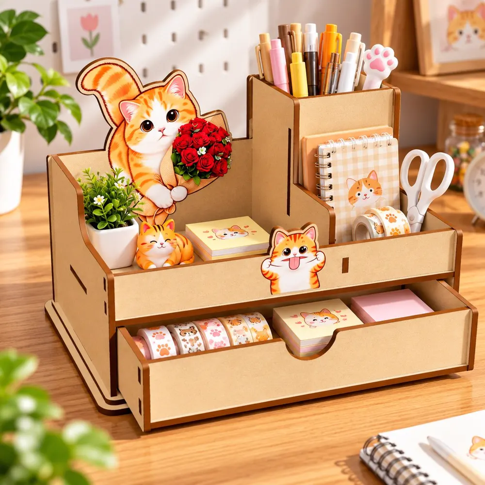 Kệ để bàn mèo cam, ảnh 1