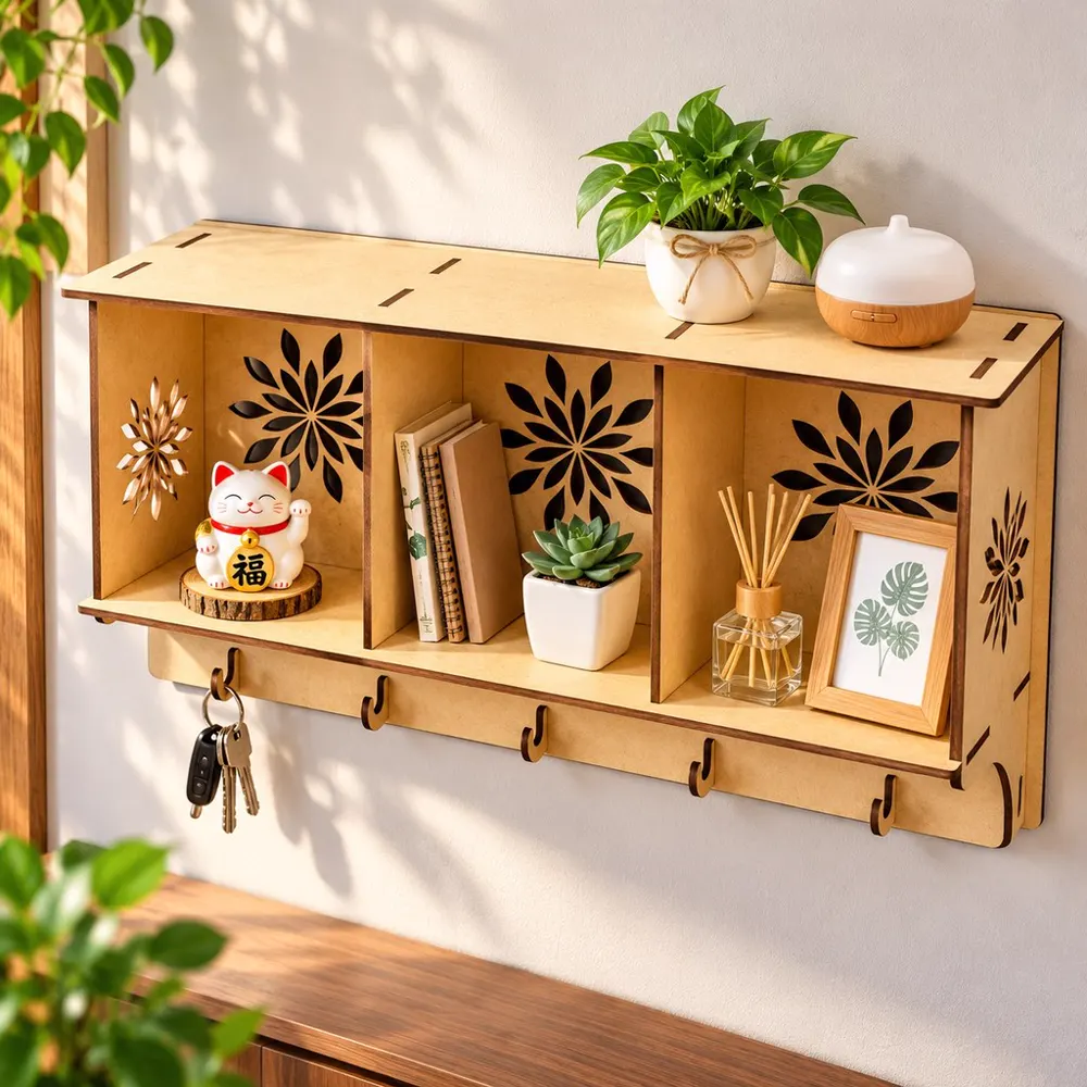 Kệ treo tường hoạ tiết hoa văn mandala, ảnh 1