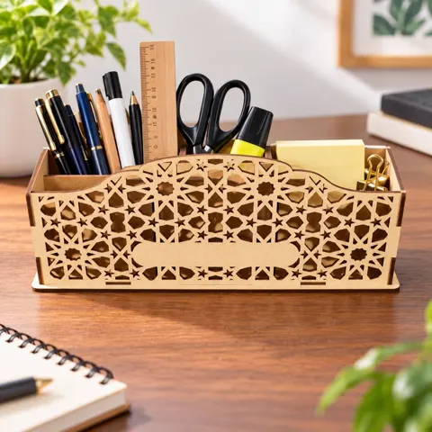 Kệ đựng bút để bàn hoạ tiết hoa văn sao