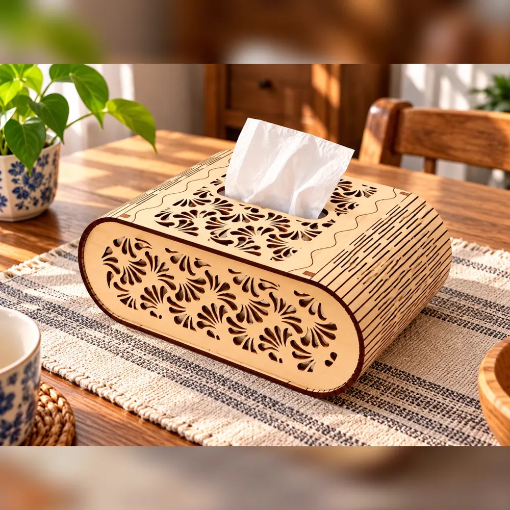 Hộp đựng giấy ăn hoạ tiết tinh tế (bản dài), ảnh 1
