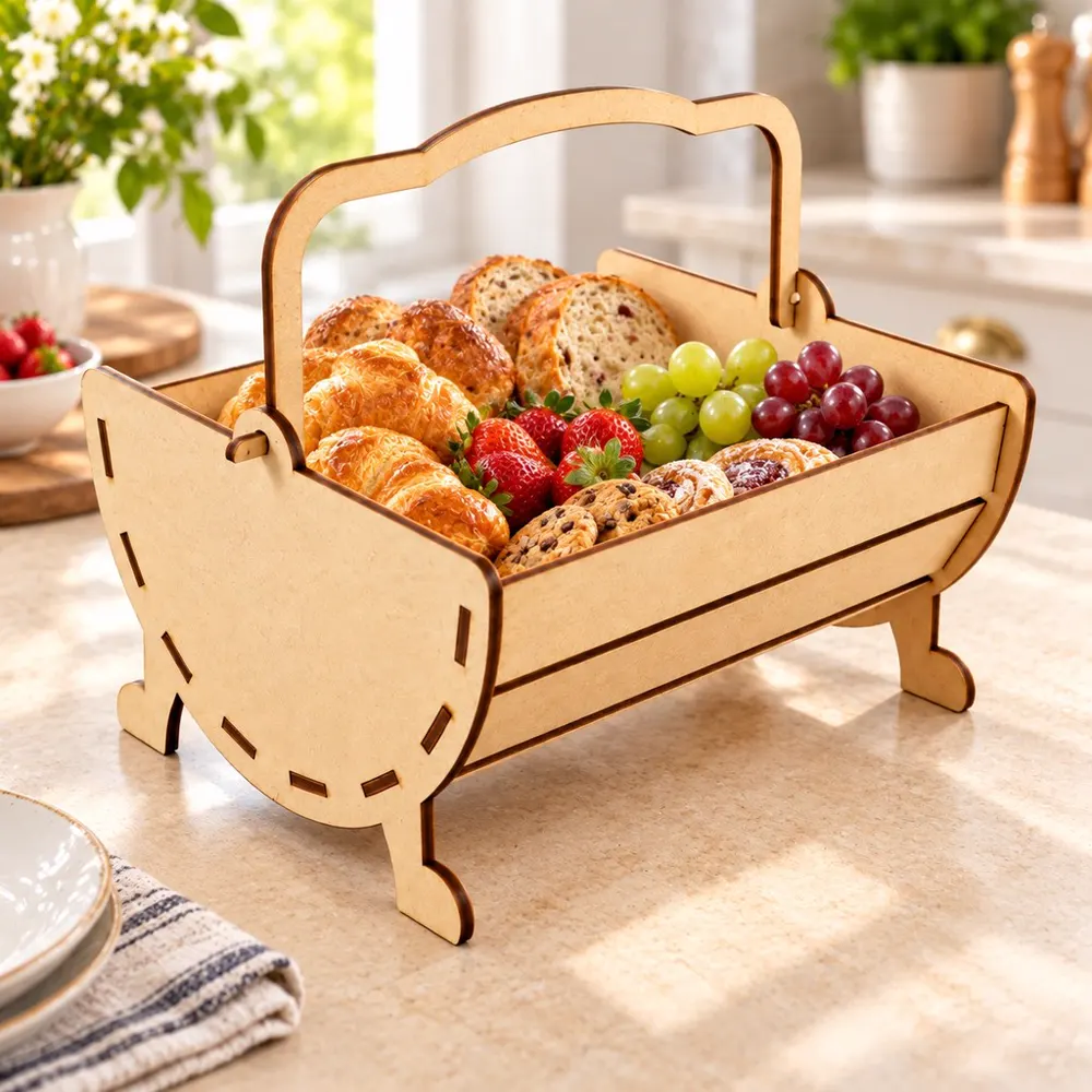 Khay đựng đồ có quai xách đựng bánh kẹo, đồ ăn, ảnh 1