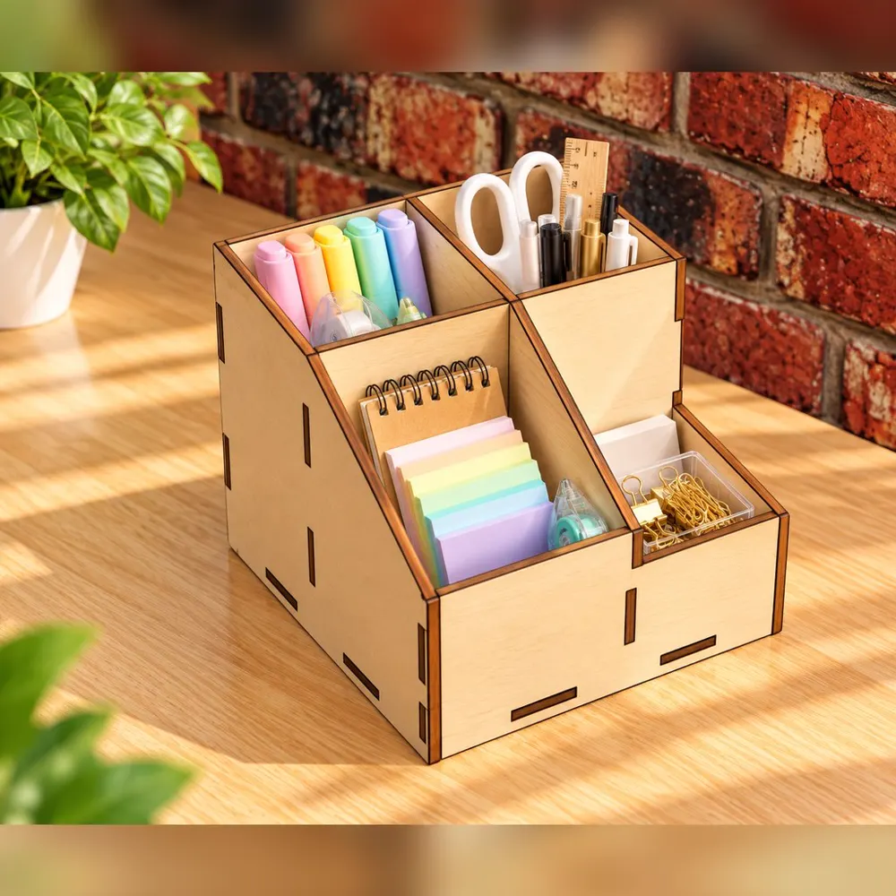 Hộp đựng đồ dùng để bàn phong cách tối giản, ảnh 1