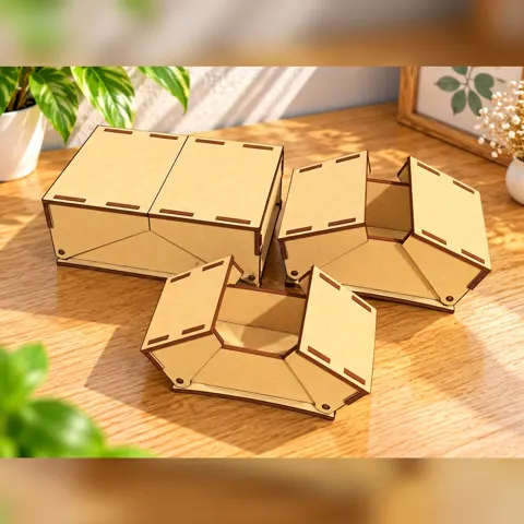 Hộp gỗ thiết kế nắp mở hai chiều