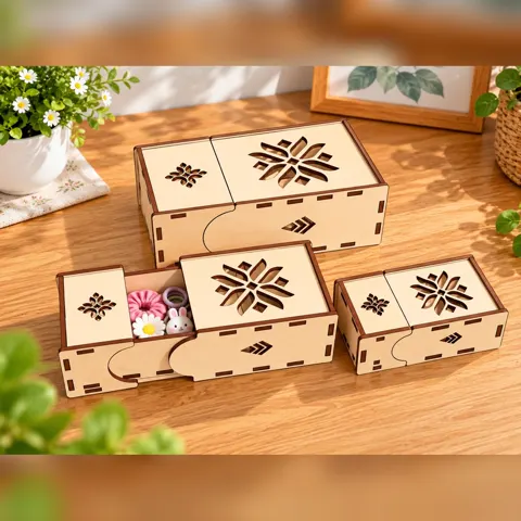 Hộp đựng đồ hoạ tiết hoa 3 kích thước nhỏ