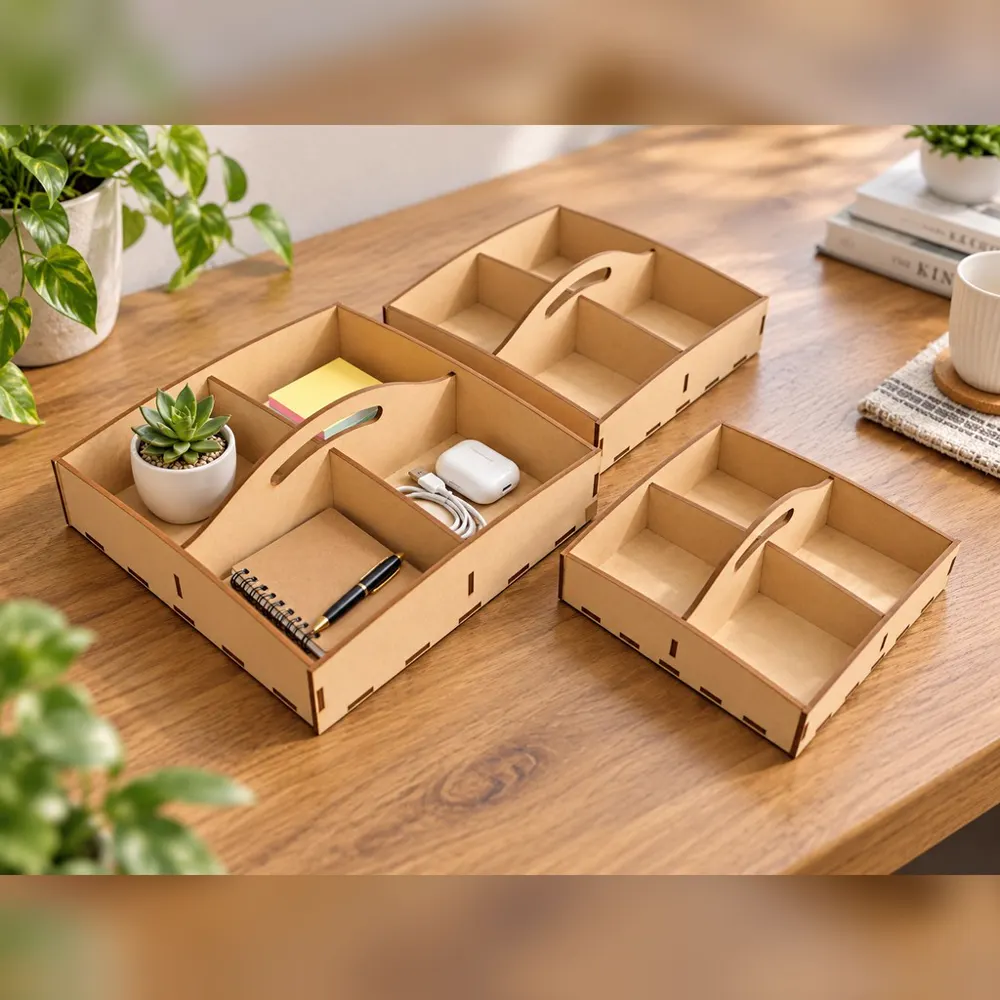 Khay đựng đồ 4 ô có quai xách, ảnh 1