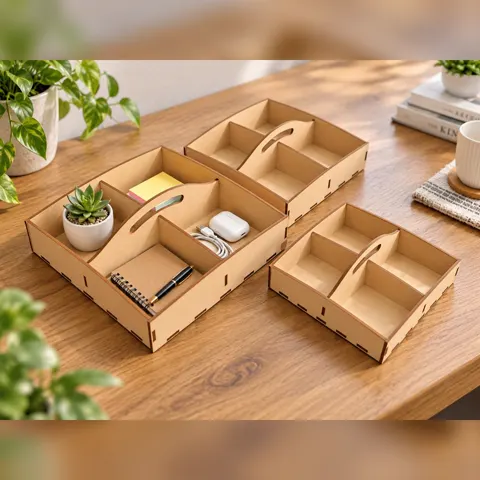 Khay đựng đồ 4 ô có quai xách