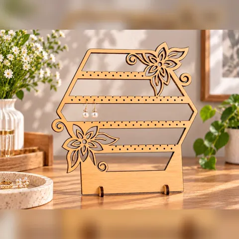 Giá treo trang sức hoạ tiết hoa bướm