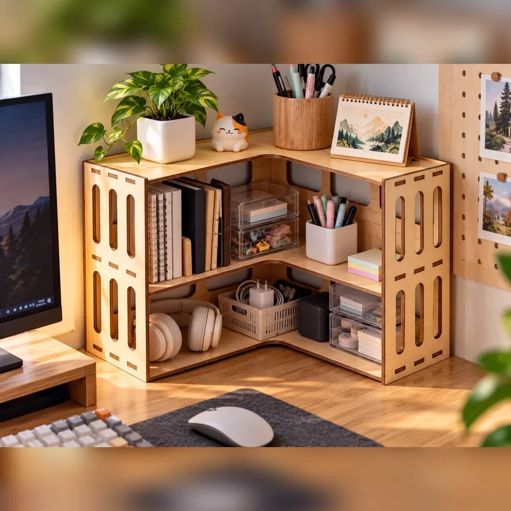 Kệ góc để đồ dùng bàn học, bàn làm việc, đồ bếp, ảnh 1